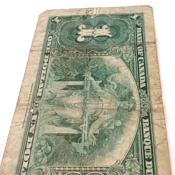1937 Canadian 1 DOLLAR BILL NOTE Y/N 3230312 (CIRCULATED) - Picture 4 of 6